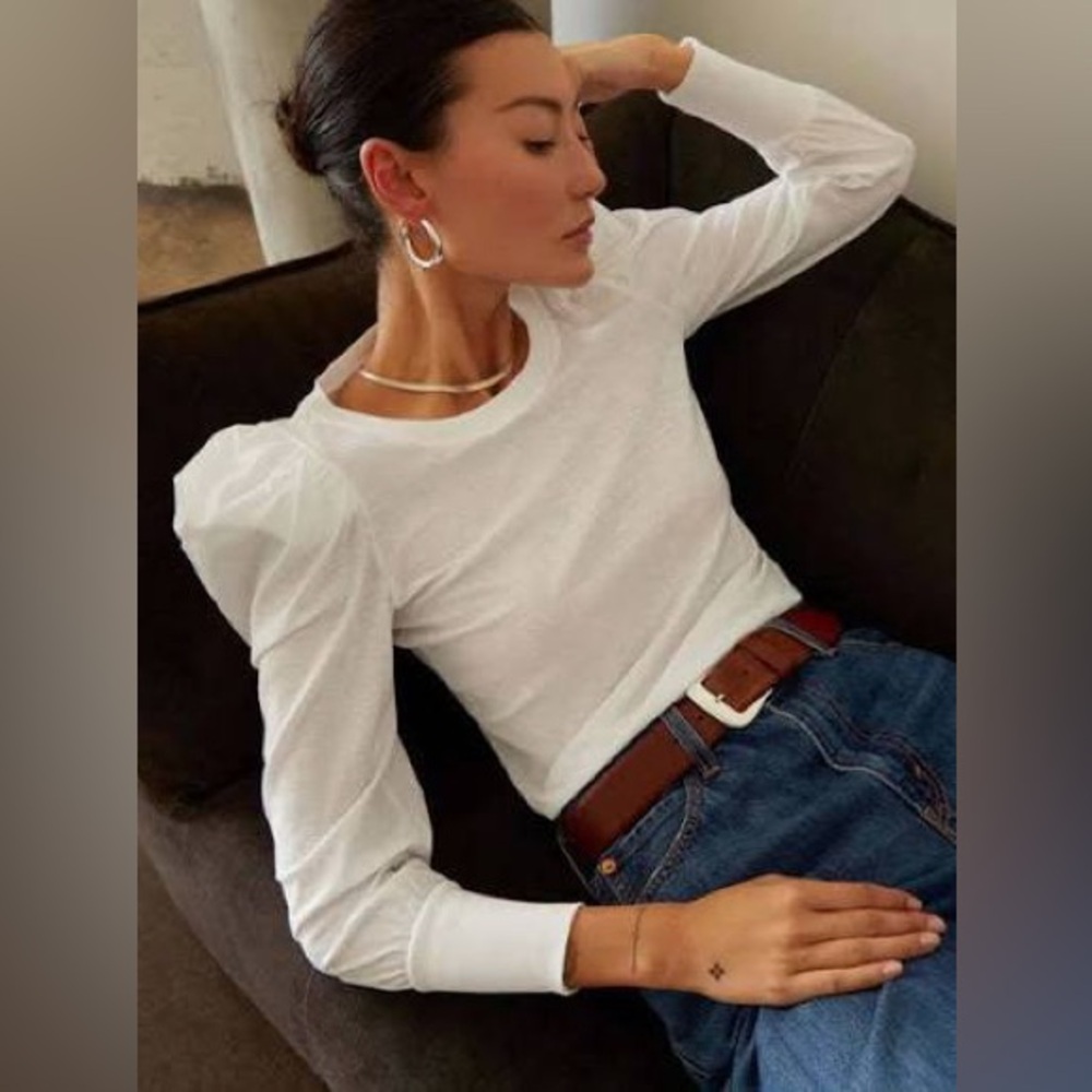 Nation LTD White Long Sleeve Top